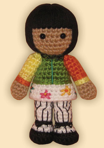 Crocheted doll amigurumi Angel Dumott Schunardfrom 