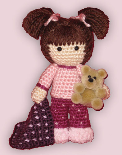 Crocheted doll amigurumi Ready for Bedfrom 