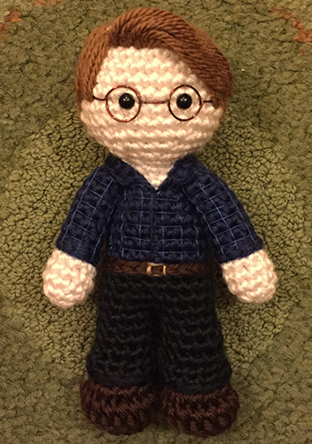 Crocheted doll amigurumi Bruce Bechdelfrom 