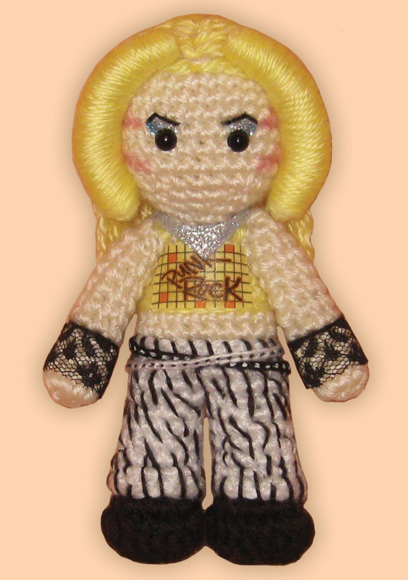 Crocheted doll amigurumi Punk Rock Hedwigfrom 