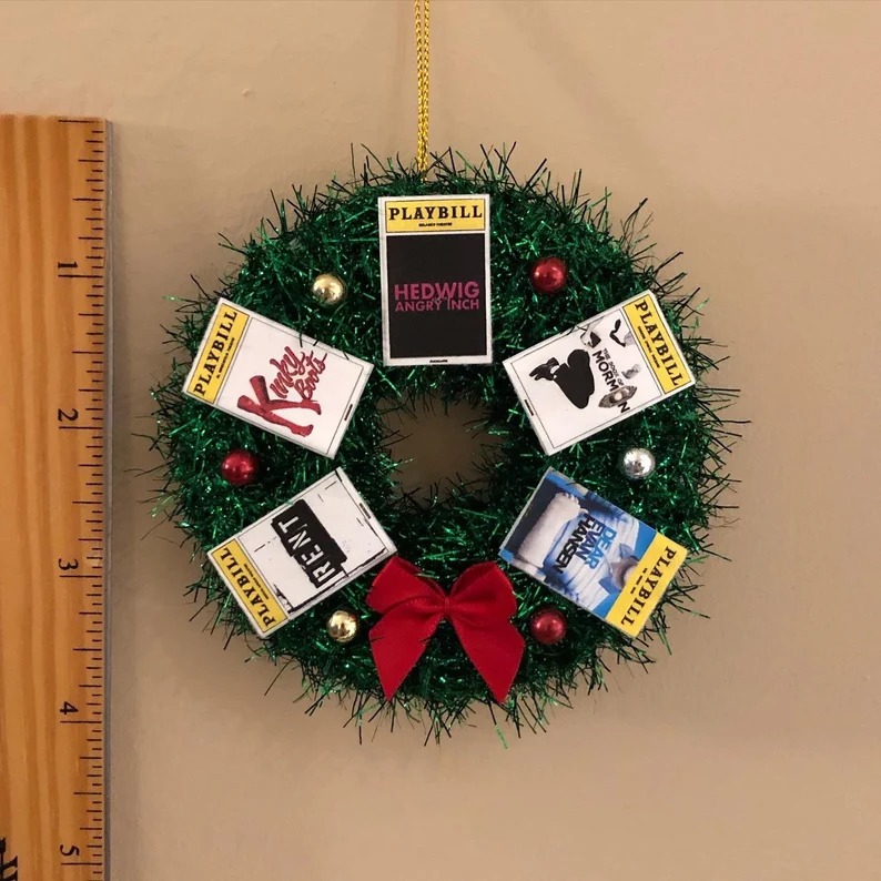 Crocheted doll amigurumi Mini Playbill Wreath Ornamentfrom 