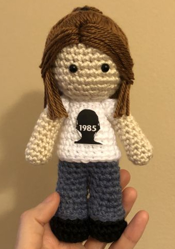 Crocheted doll amigurumi Fan Dollfrom 