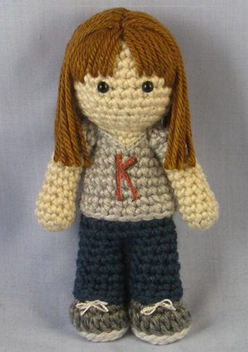 Crocheted doll amigurumi Fan Dollfrom 