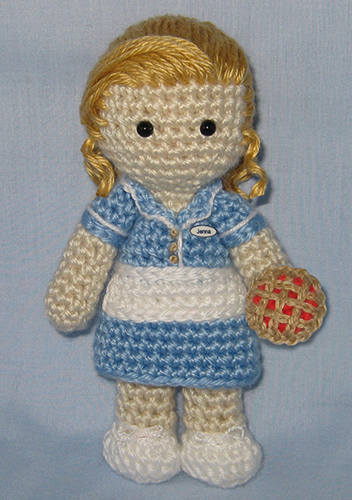 Crocheted doll amigurumi Jennafrom 