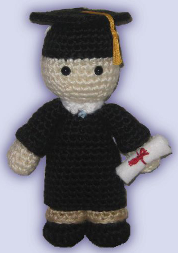 Crocheted doll amigurumi Graduate Boyfrom 