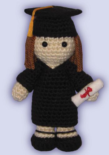 Crocheted doll amigurumi Graduate Girlfrom 