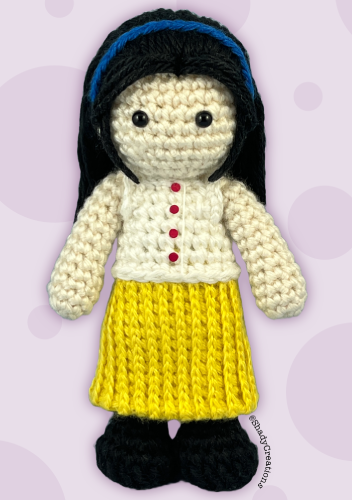 Crocheted doll amigurumi Clairefrom